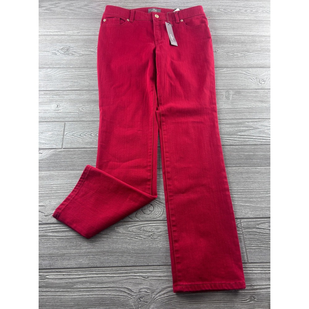 Chicos So Slimming Pintuck Slim Leg Jeans Razzie Red Size 1 Regular 570055733
